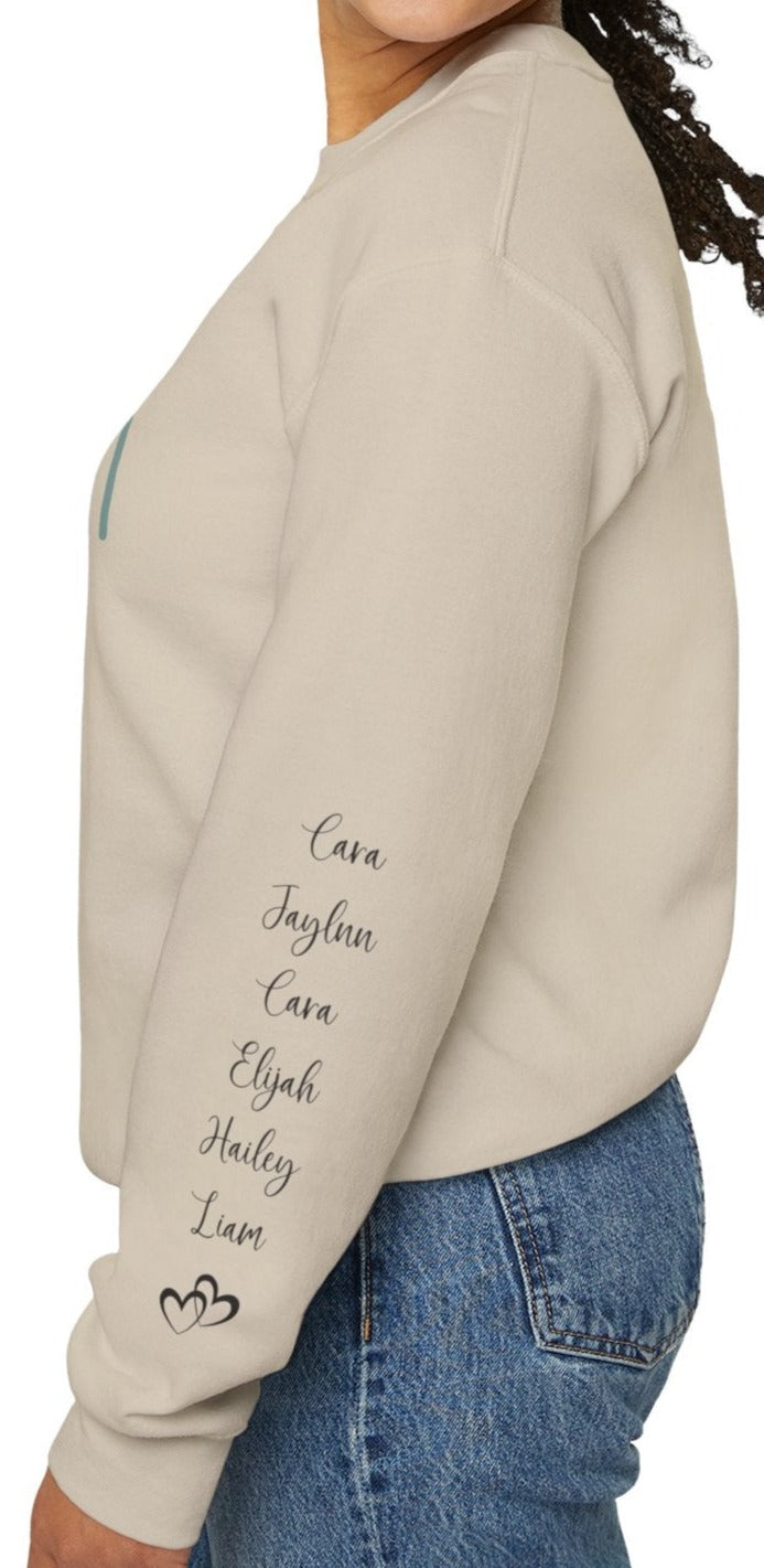 Custom Mama Est 2024 Heart Bubbles Sleeve Sweatshirt