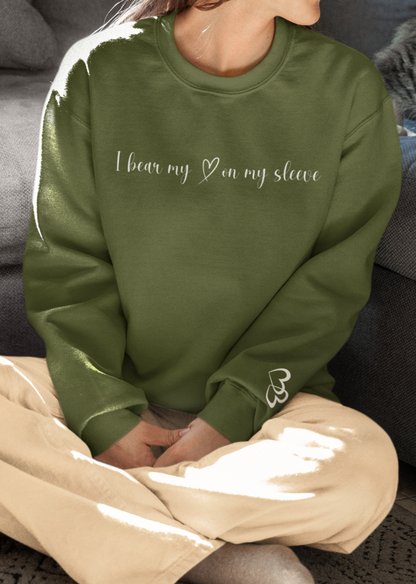 Custom I Bear My Heart on My Sleeve Print Style 2 Sweatshirt