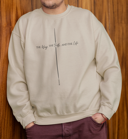 John 14:6 Way, Truth, Life Mixed Sweatshirt