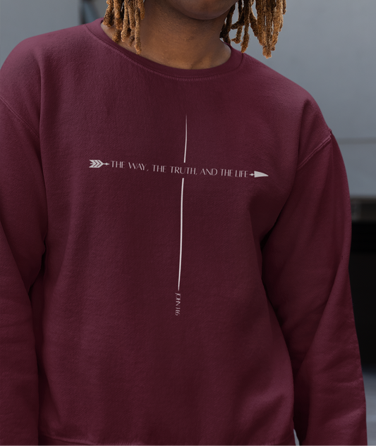 John 14:6 Way, Truth, Life Print Sweatshirt