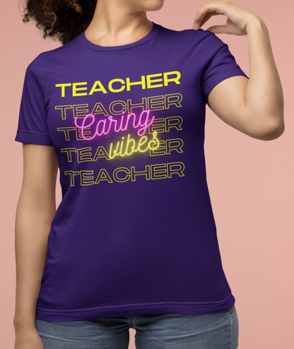 Teacher Caring Vibes Short Sleeve Tee
