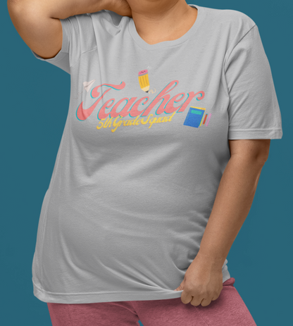 5th Grade Teacher Squad Pink Short Sleeve Tee