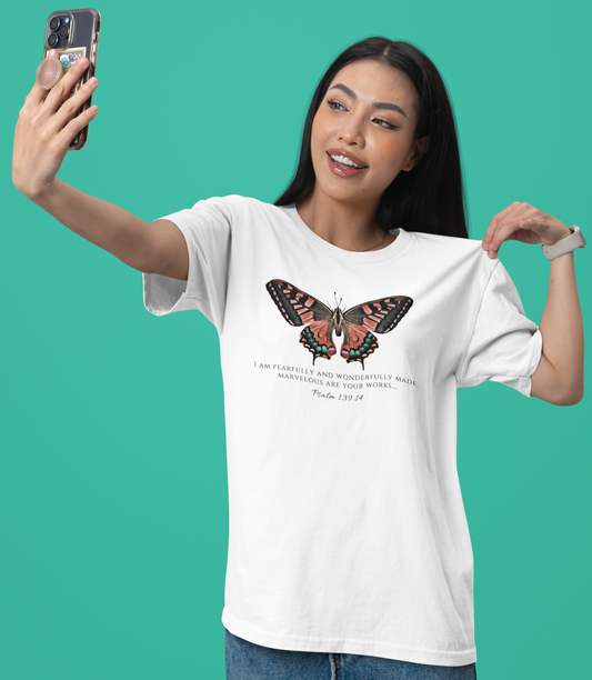 Red Butterfly Verse Psalm 139:14