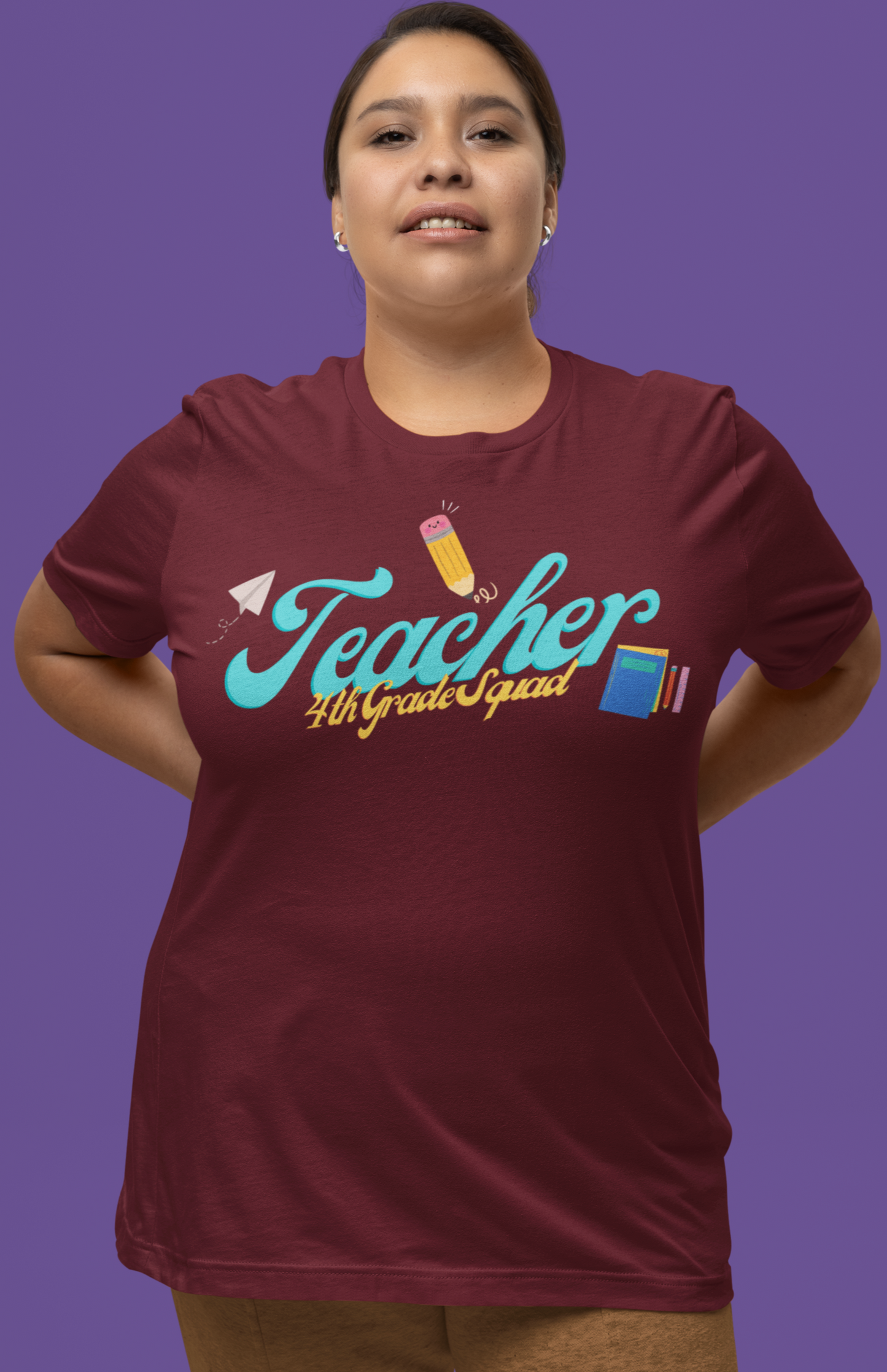 4th Grade Teacher Squad Blue Short Sleeve Tee