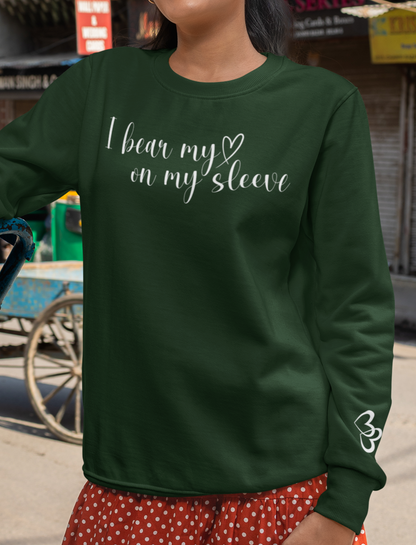 Custom I Bear My Heart on My Sleeve Print Style 1 Sweatshirt