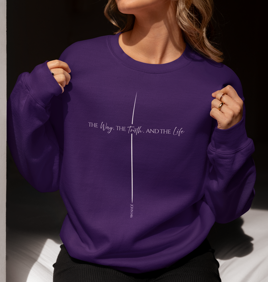 John 14:6 Way, Truth, Life Mixed Sweatshirt