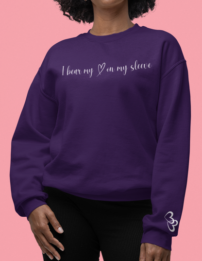 Custom I Bear My Heart on My Sleeve Print Style 2 Sweatshirt