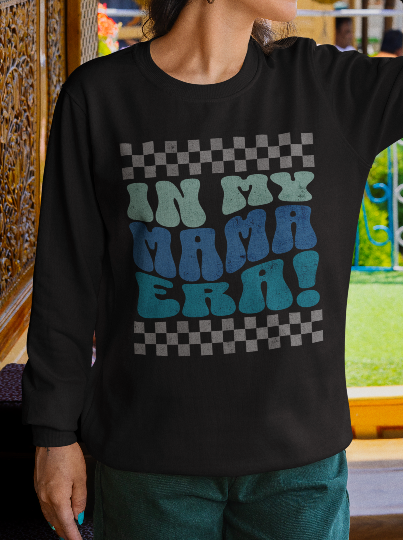 In My Mama Era Blue Grey Sweatshirt