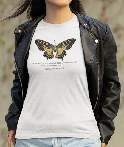 Yellow & Green Butterfly Verse Phil. 4:13