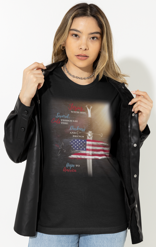 Jesus' Sword Hope to America Flag with Dove